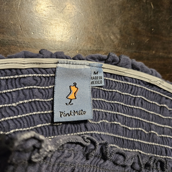 Navy Blue Textured Tube Top - Picture 3 of 3